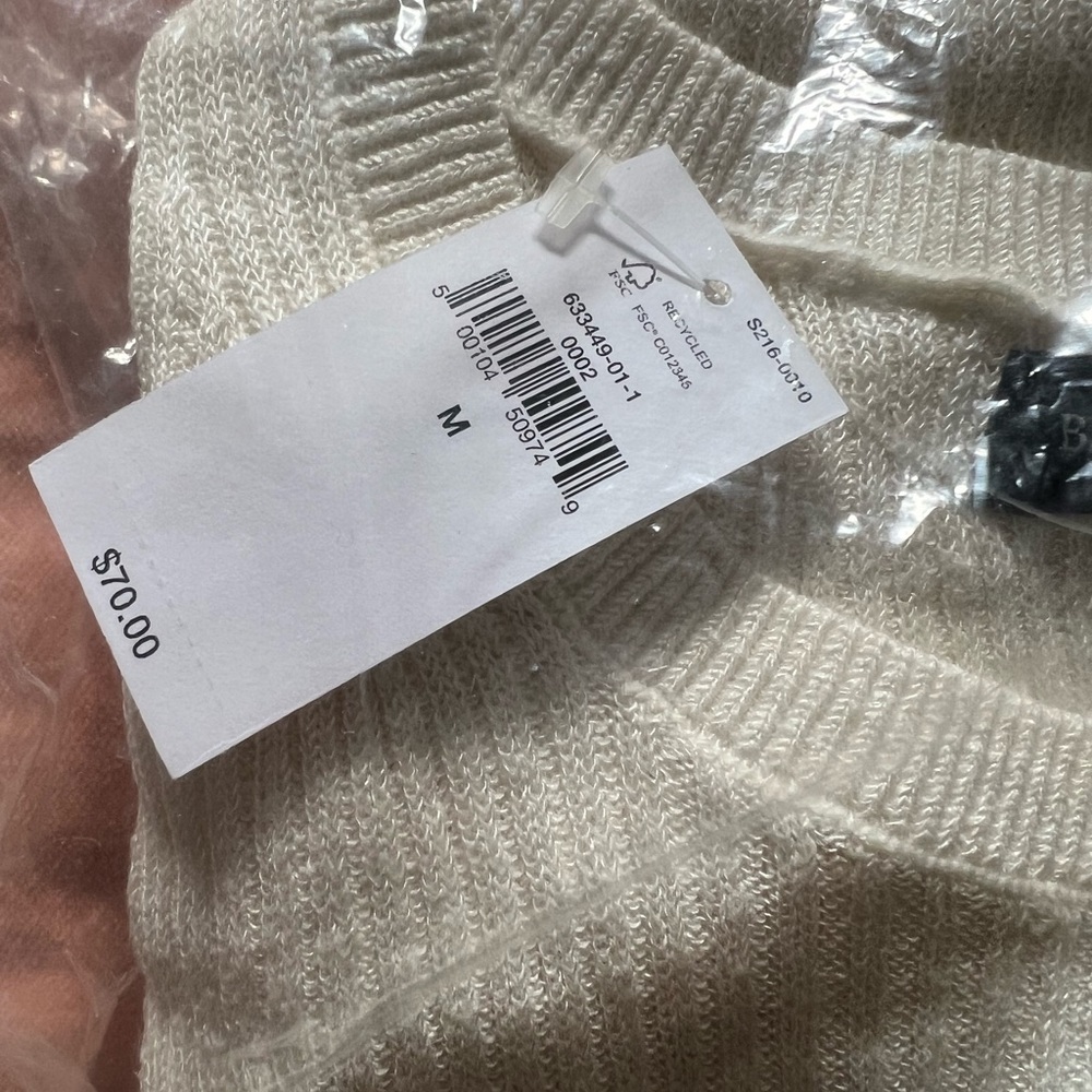 Banana Republic NWT Eliza Linen-Blend Muscle Tank White Size M